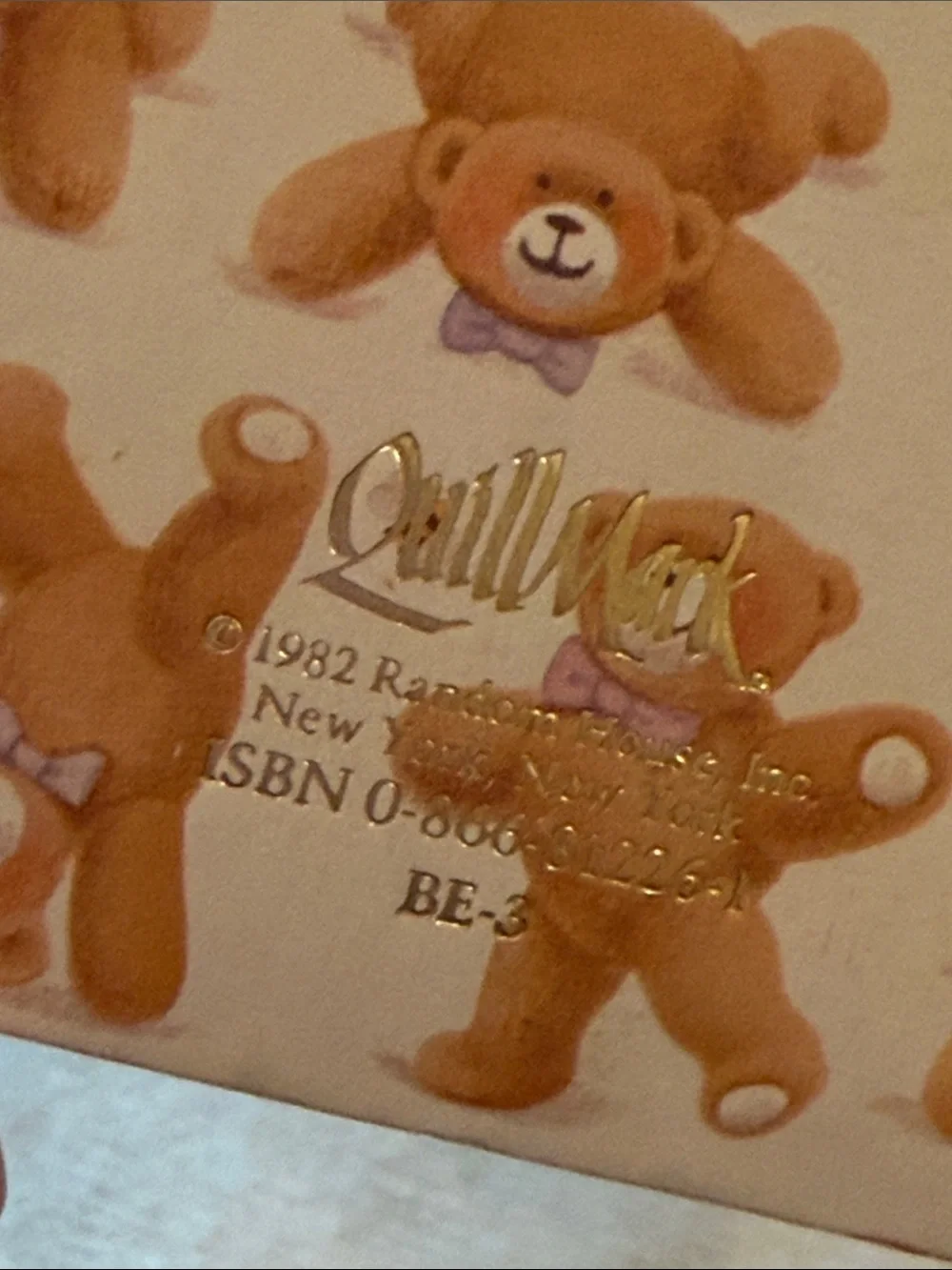 Quill Mark Teddy Bear with a Bow Tie & Bee Pattern Hardcover Journal - Brand New
